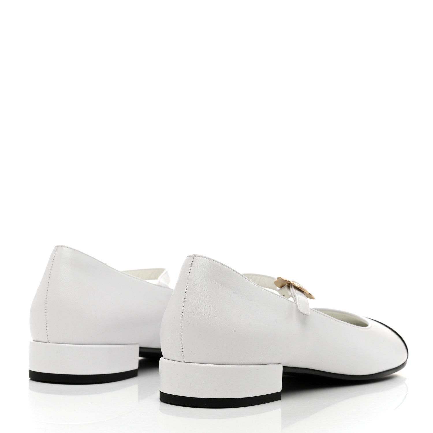 Chanel Patent Lambskin Mary Jane Flats 41 White Black 4 of 8