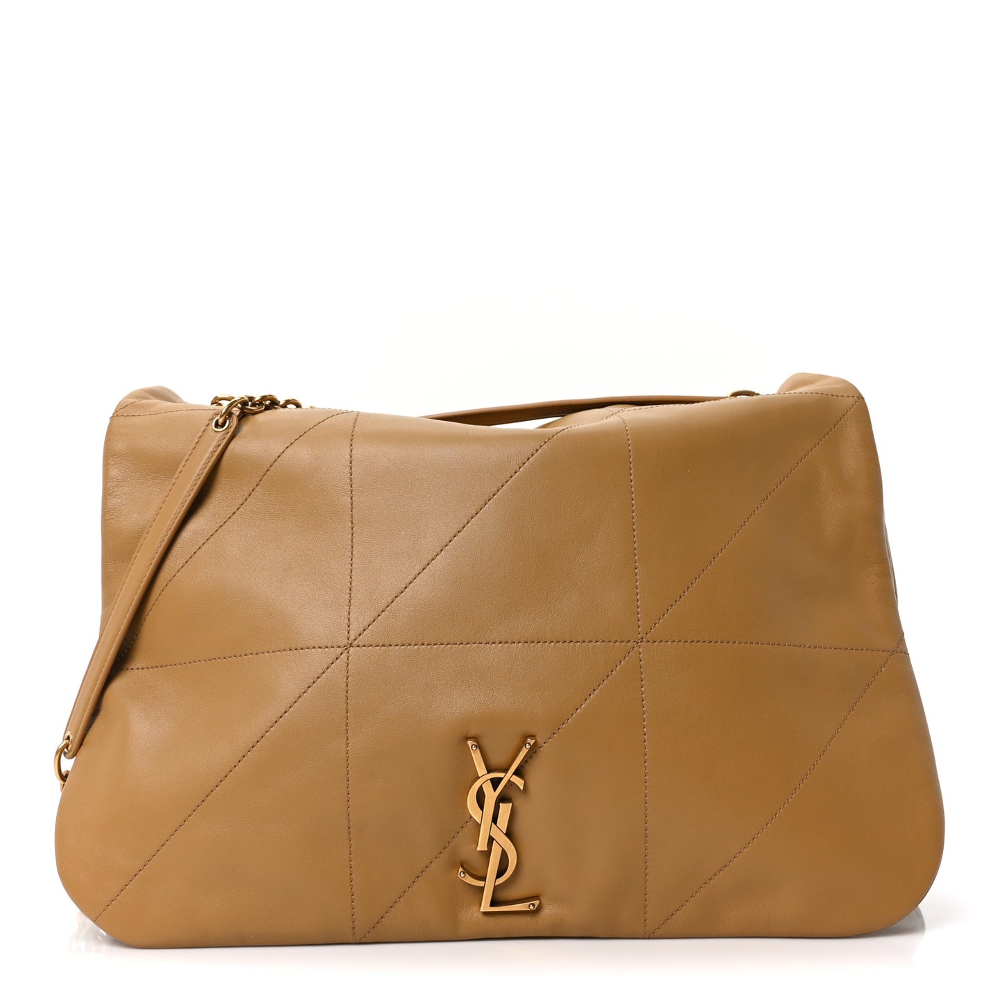 Lambskin Matelasse Monogram Large Jamie 4.3 Tabac Brown