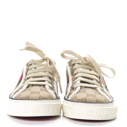 Gucci GG Monogram Web Womens 1977 Tennis Sneakers 35.5 Beige Ebony Mystic White 3 of 8