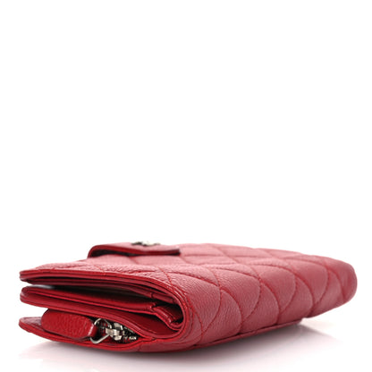 Chanel Caviar Quilted CC French Wallet Red 4 of 14