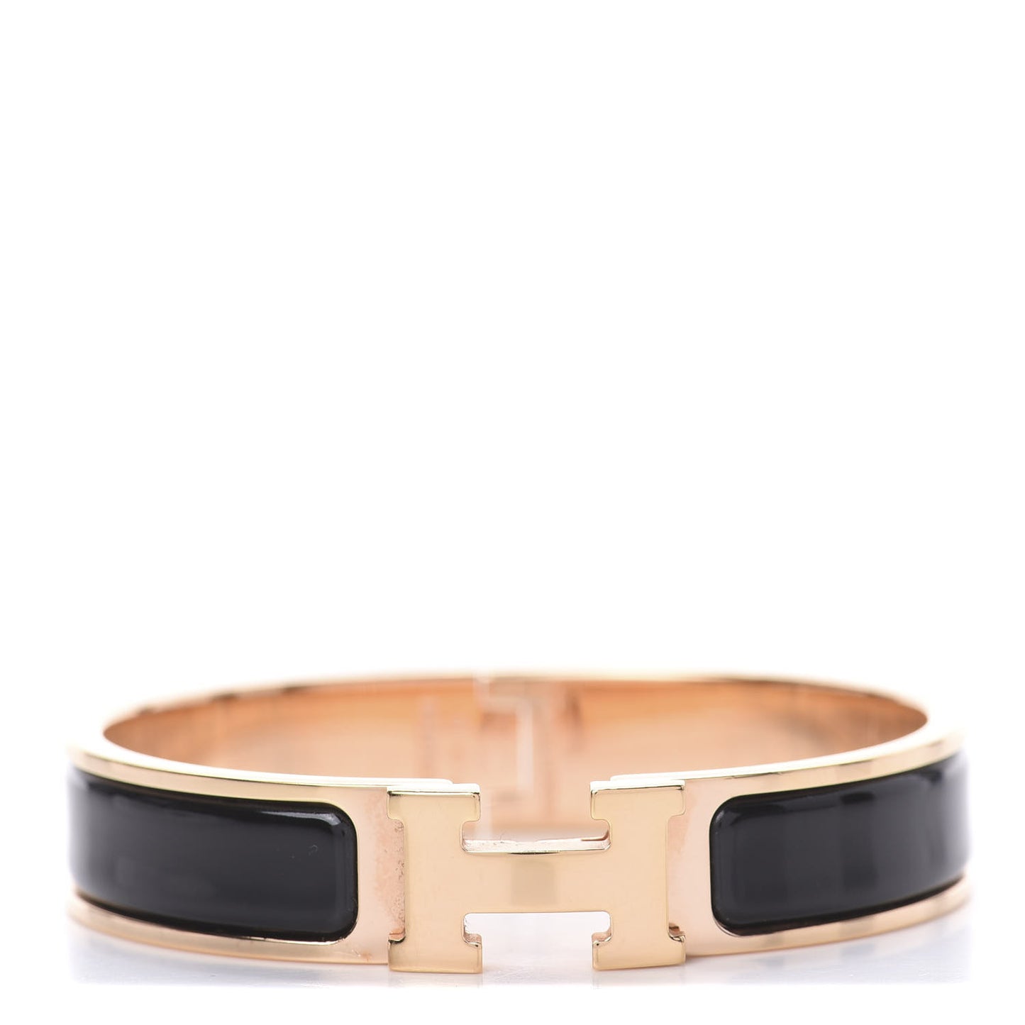 Enamel Narrow Clic Clac H Bracelet PM Black