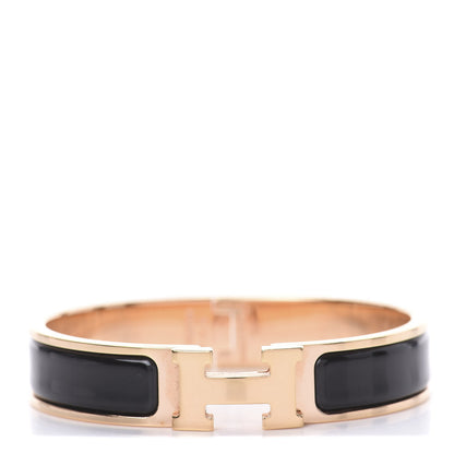 Hermes Enamel Narrow Clic Clac H Bracelet PM Black 1 of 4