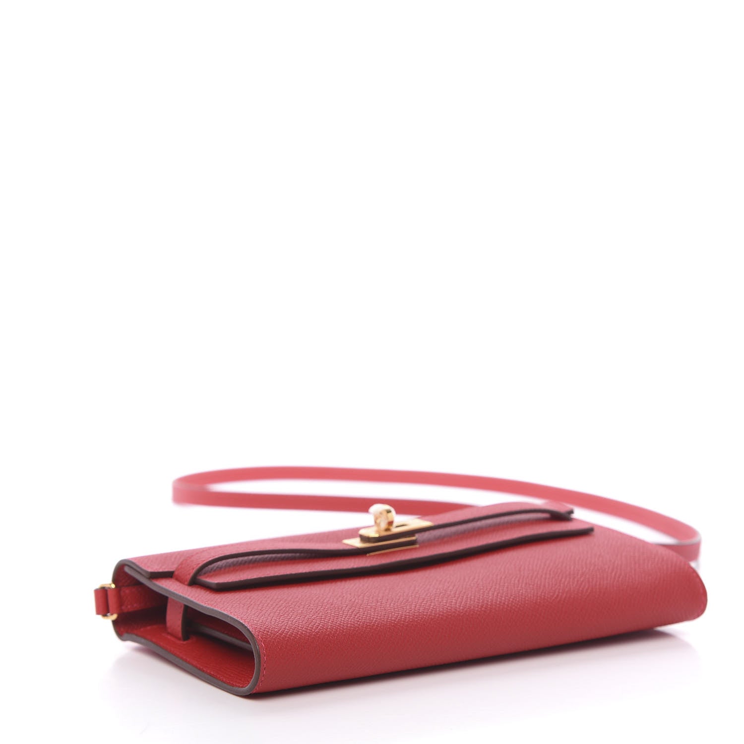 Hermes Epsom Kelly Wallet To Go Rouge Casaque 4 of 10