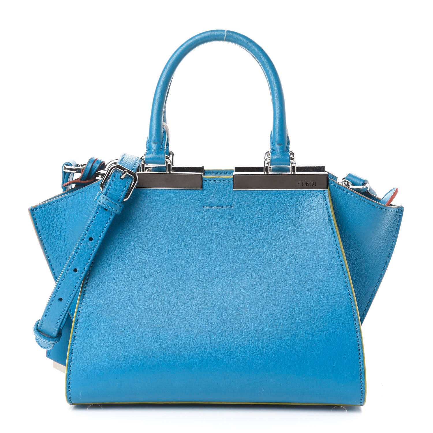 Fendi Vitello Dolce Mini 3jours Tote Blue Royal 1 of 15