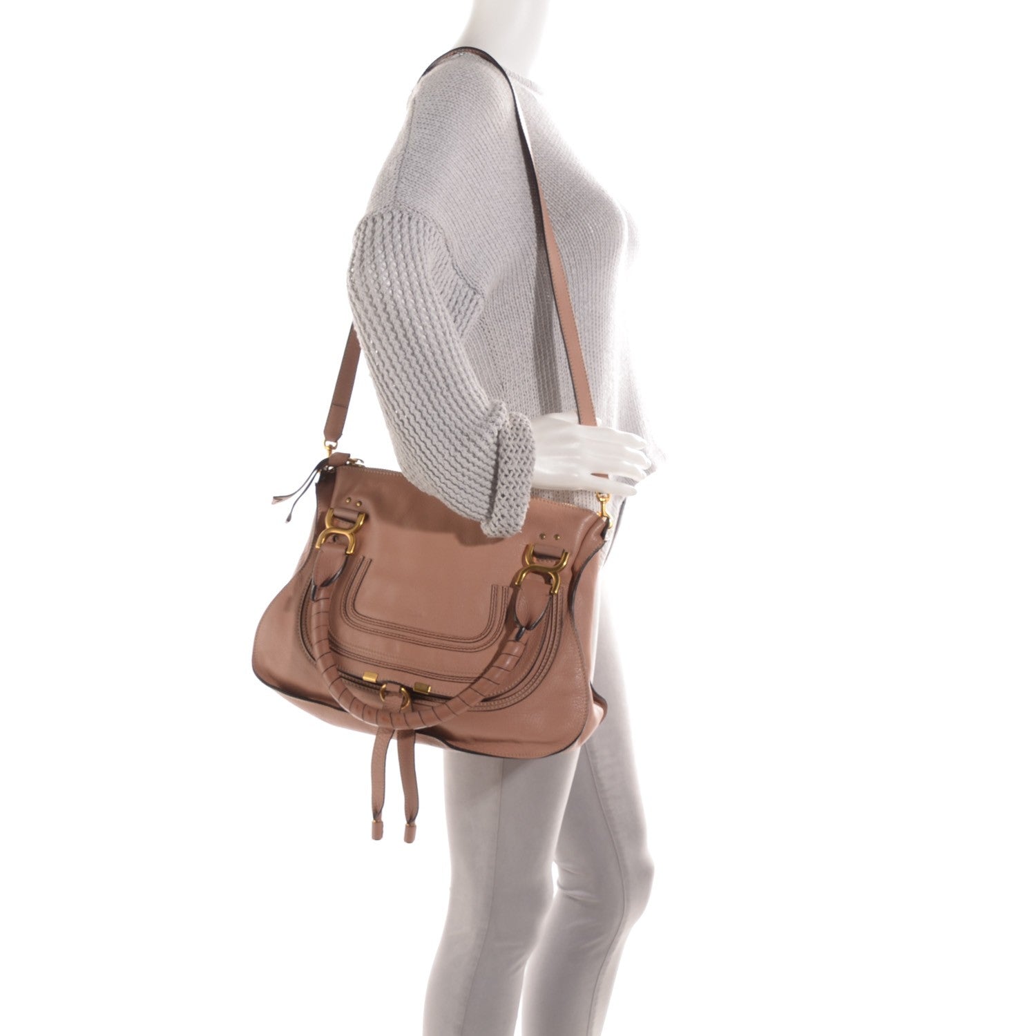Chloe Calfskin Medium Marcie Satchel Nude 3 of 10