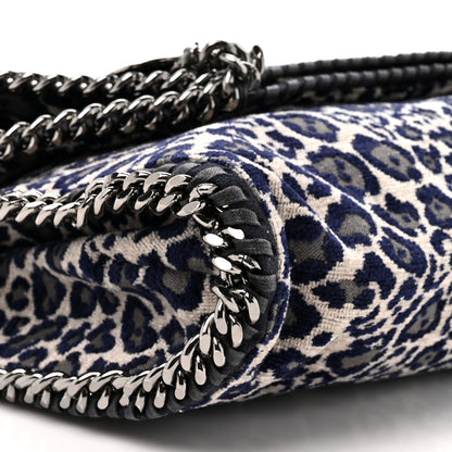 Stella McCartney Cotton Canvas Leopard Big Falabella Fold Over Tote Grey 10 of 10