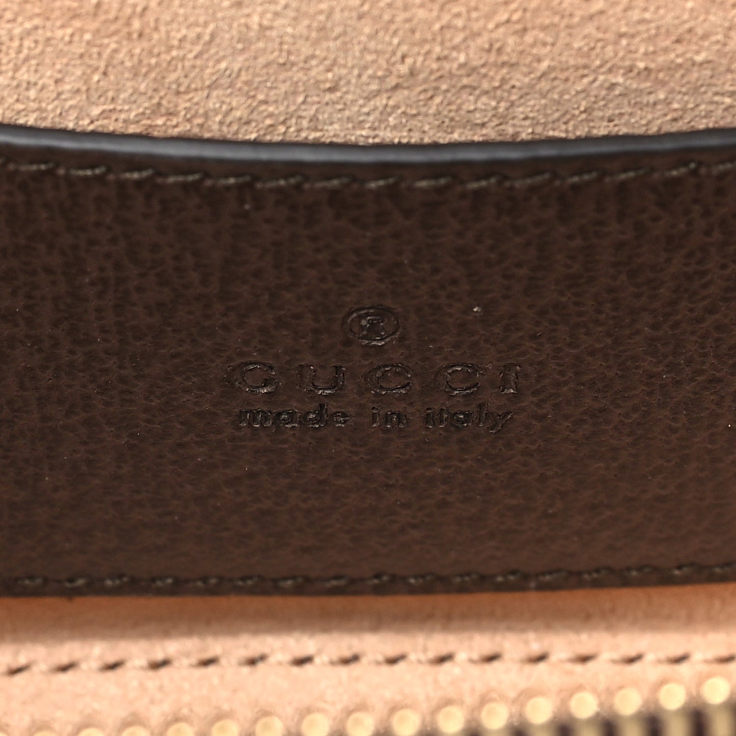 GG Supreme Monogram Textured Calfskin Web Mini Ophidia Top Handle Bag Beige Ebony New Acero