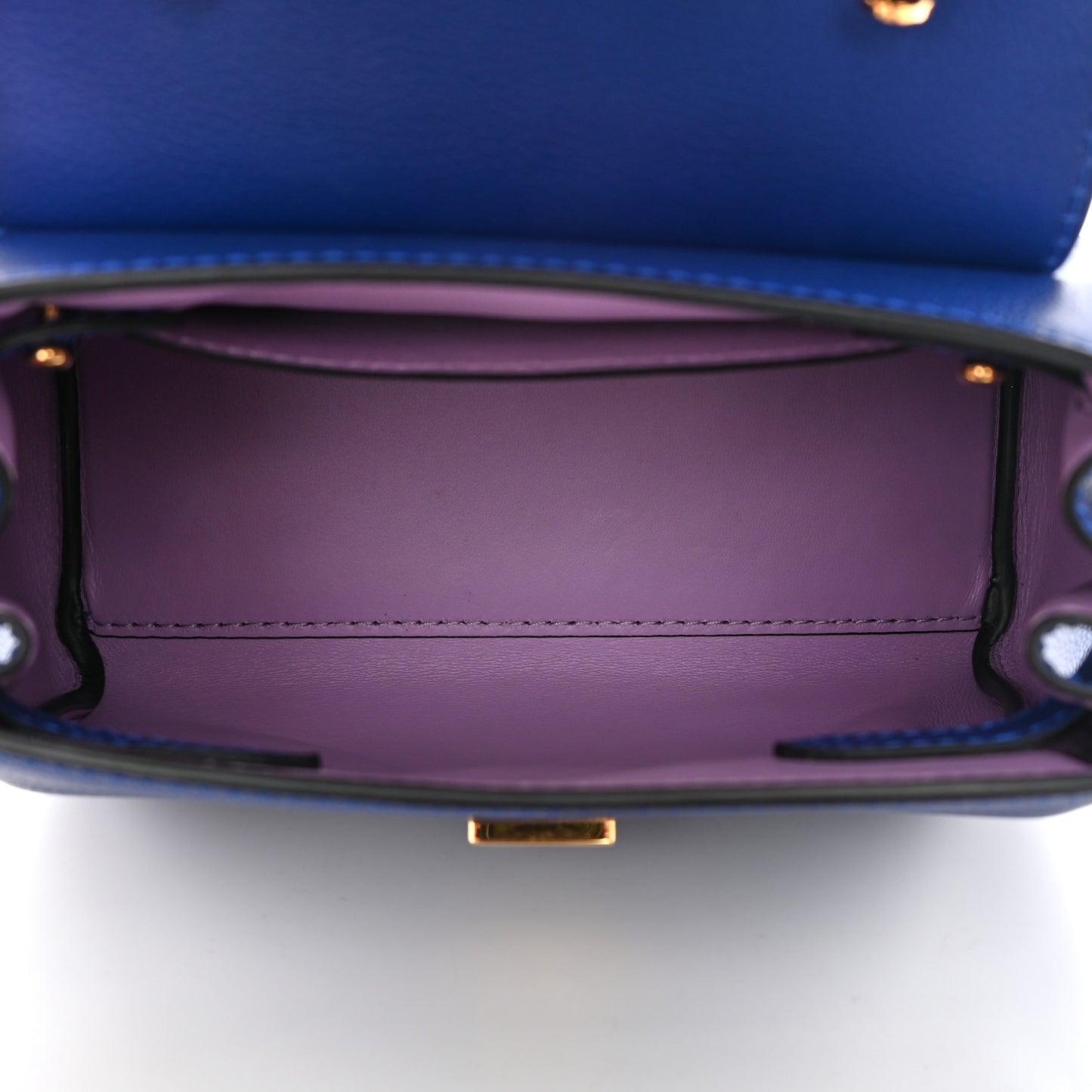 Grained Calfskin Small La Medusa Top Handle Bag Lapis