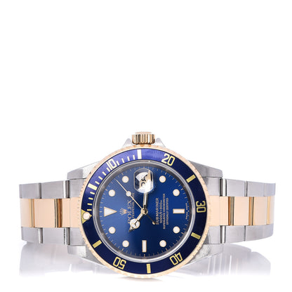 Rolex Stainless Steel 18K Yellow Gold 40mm Submariner Date Watch Royal Blue 16613 3 of 6