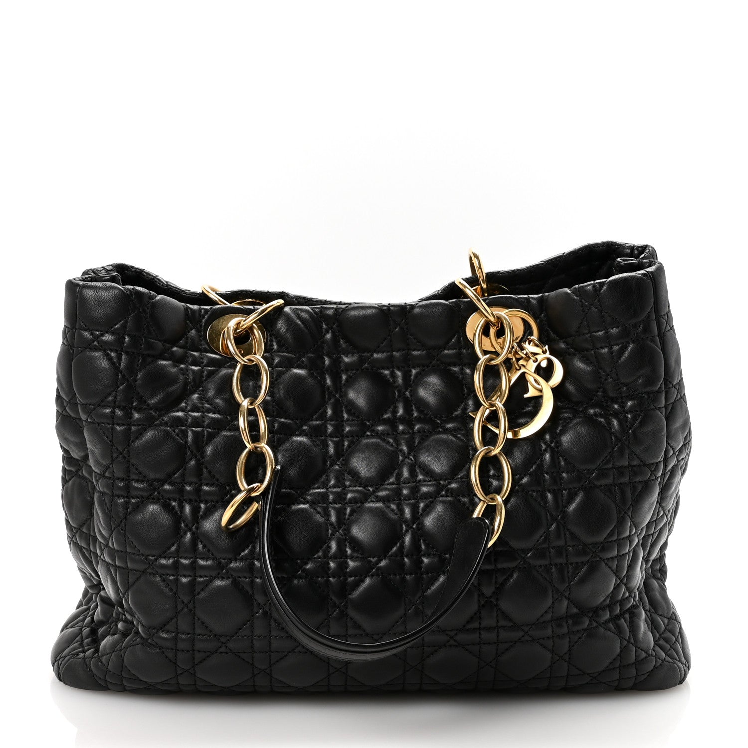 Christian Dior Lambskin Cannage Medium Dior Soft Shopping Tote Black 1 of 9