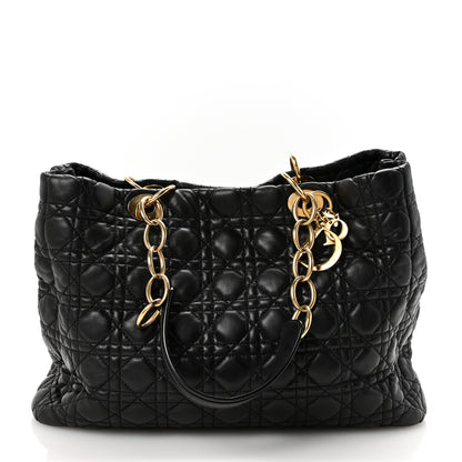 Christian Dior Lambskin Cannage Medium Dior Soft Shopping Tote Black 1 of 9