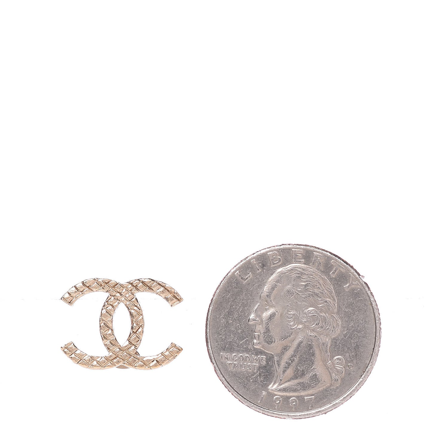 Quilted CC Earrings Gold