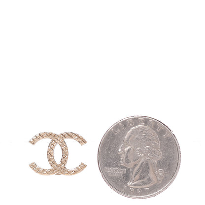Chanel Quilted CC Earrings Gold 2 of 5