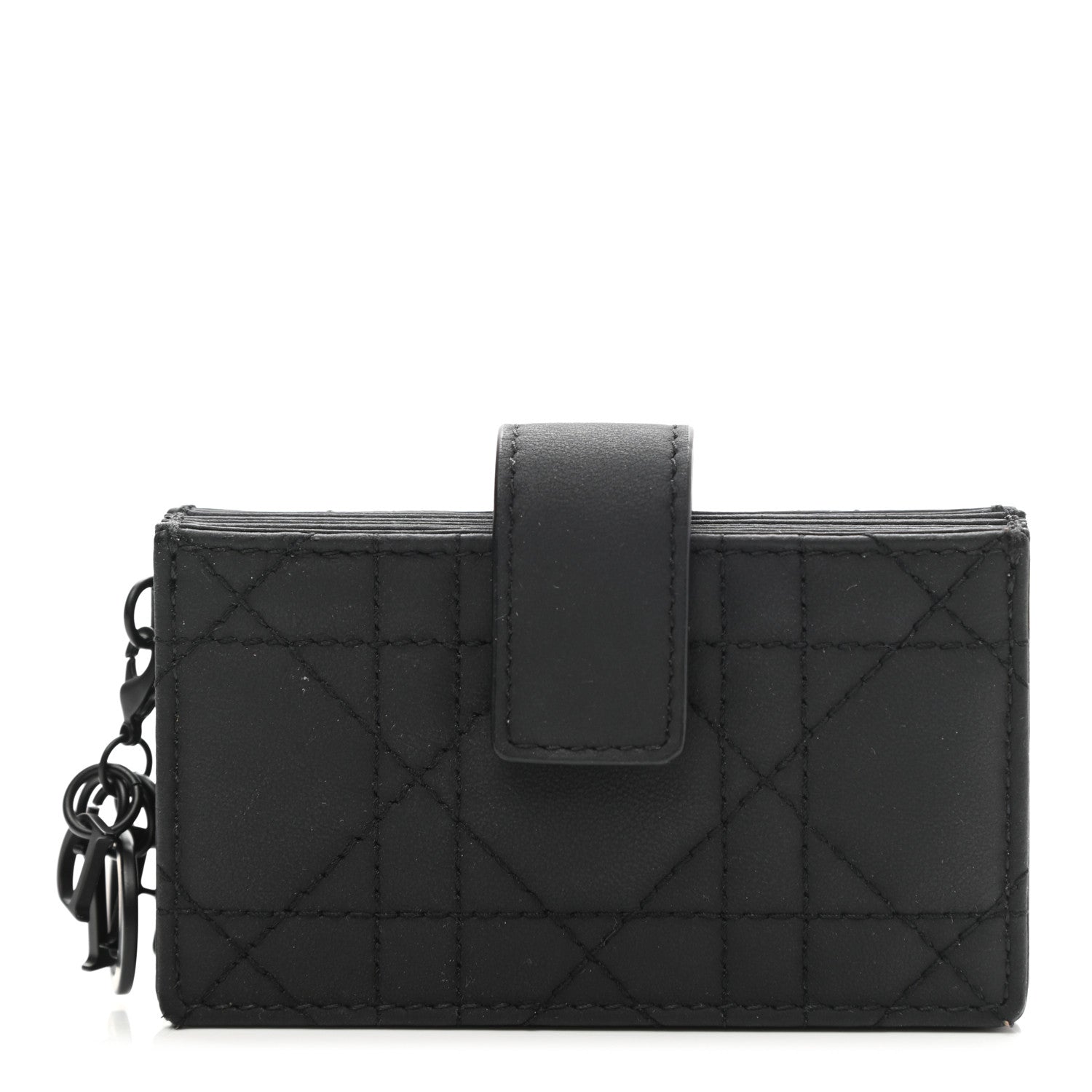 Christian Dior Ultra Matte Calfskin Cannage Lady Dior 5-Gusset Card Holder Black 1 of 7