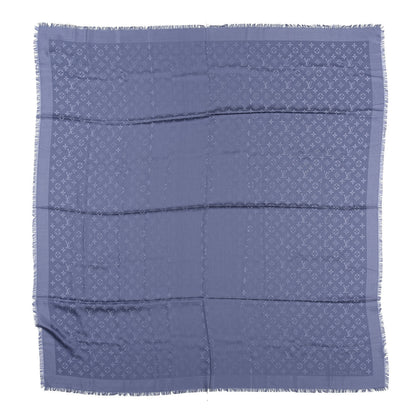 Louis Vuitton Wool Silk Monogram Shawl Night Blue 1 of 3