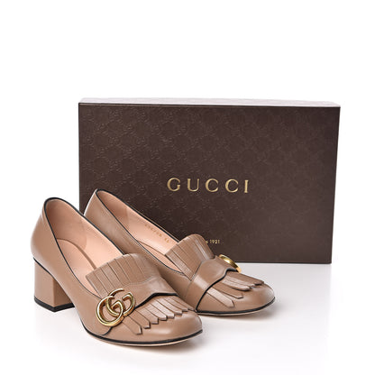 Gucci Malaga Kid GG Marmont Fringe 50mm Loafer Pumps 36 Porcelain Rose 11 of 11