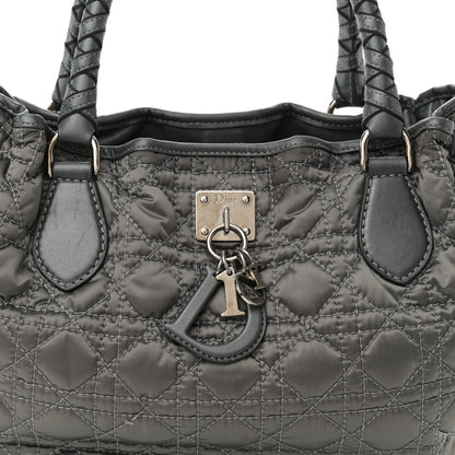 Christian Dior Nylon Cannage Tote Gray 8 of 10