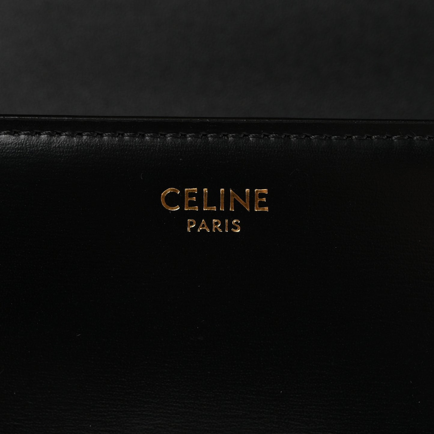 Shiny Calfskin Triomphe Chain Shoulder Bag Black