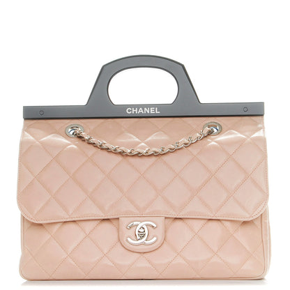 Chanel Glazed Calfskin Quilted Small CC Delivery Tote Light Pink 1 of 7