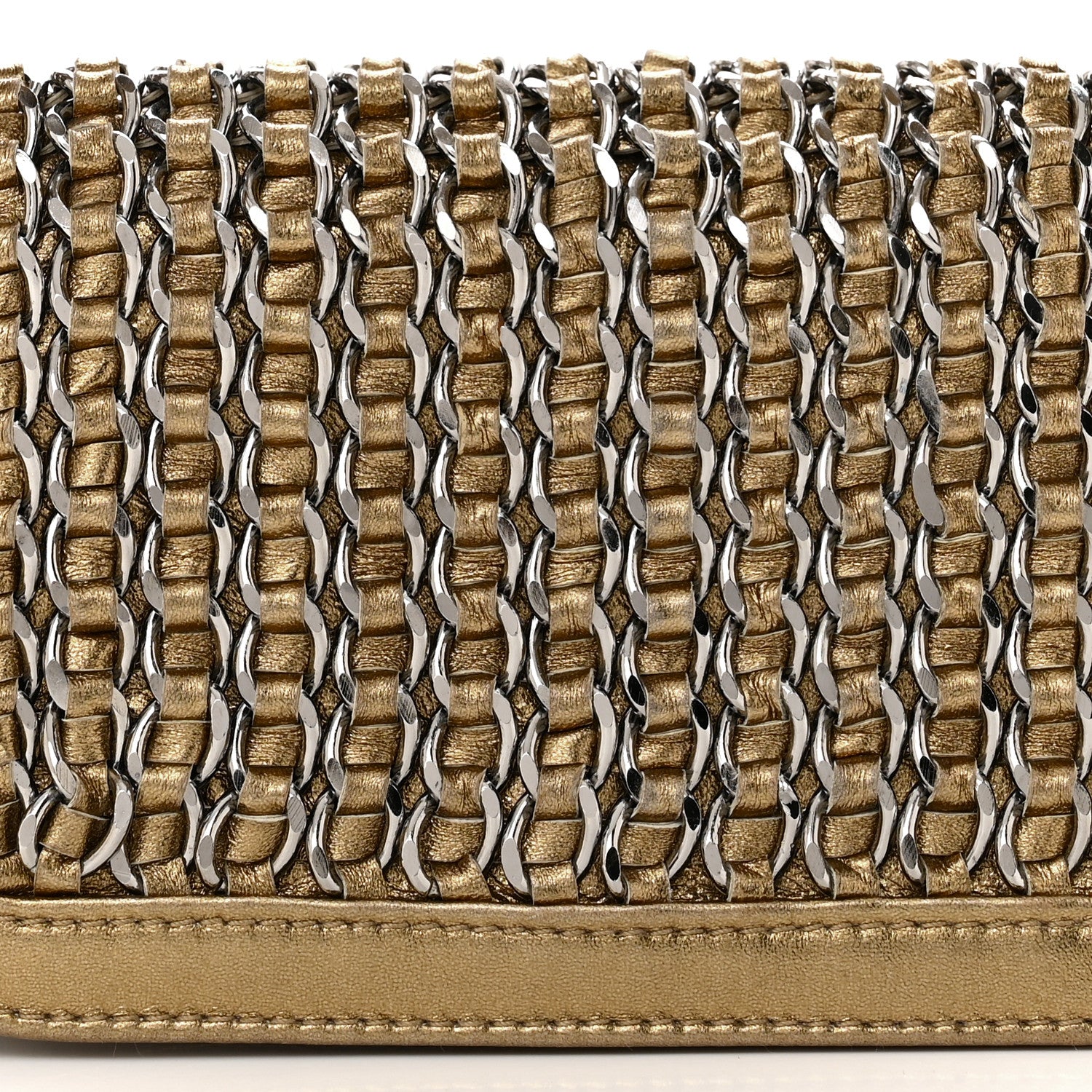 Chanel Metallic Lambskin Mini Triple Chain Flap Gold 8 of 10