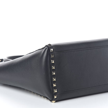 Valentino Garavani Vitello Rockstud Double Handle Tote Black 8 of 9