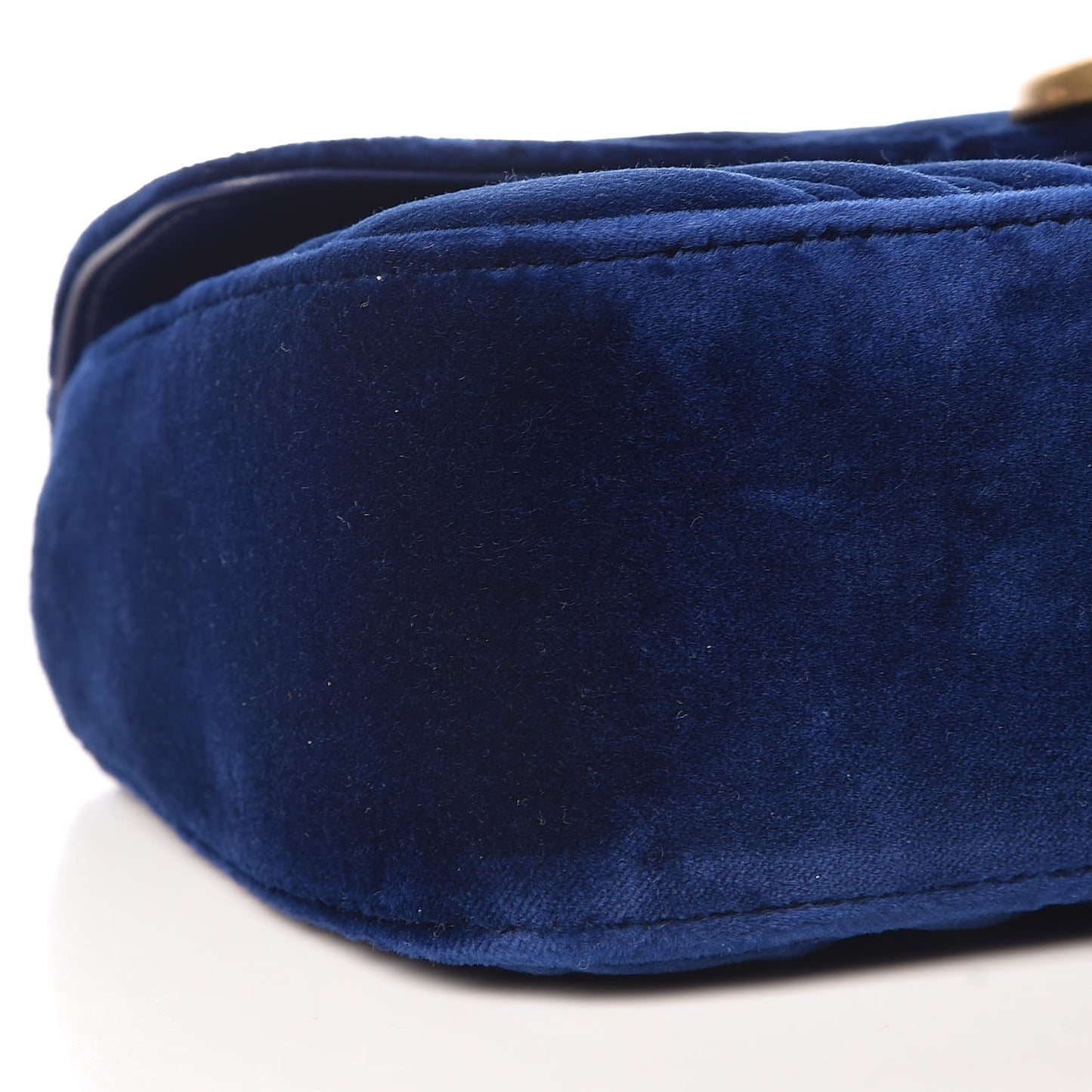 Velvet Matelasse Small GG Marmont Shoulder Bag Cobalt Blue