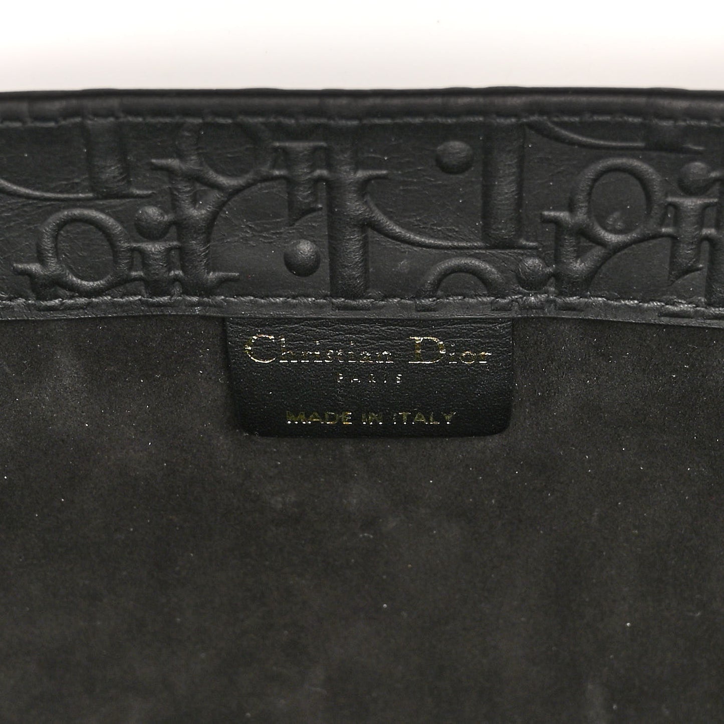 Oblique Calfskin Embossed Large Book Tote Black