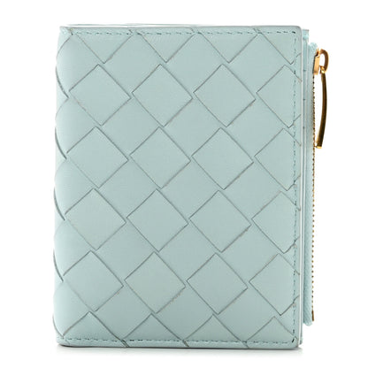 Bottega Veneta Nappa Intrecciato Bifold Zip Wallet Teal Washed 1 of 8