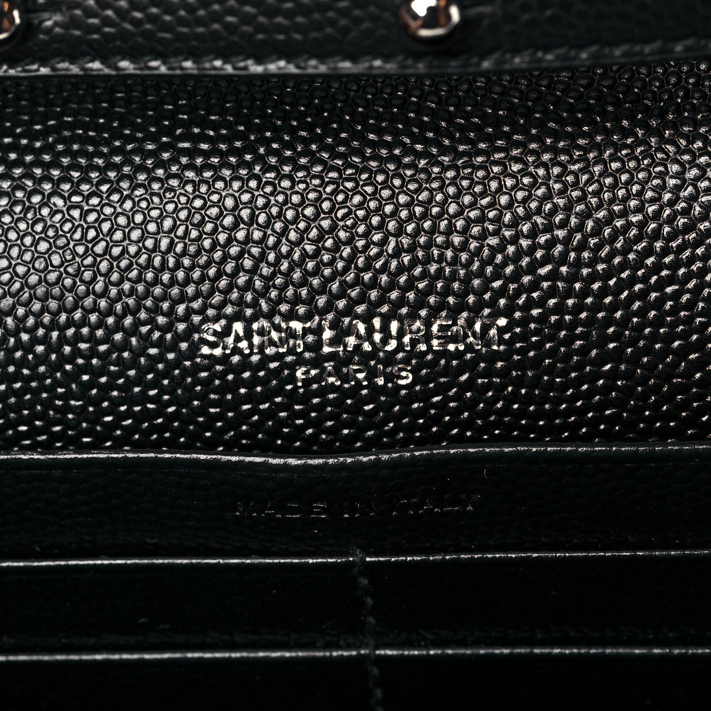 Grain De Poudre Matelasse Chevron Monogram Chain Wallet Black