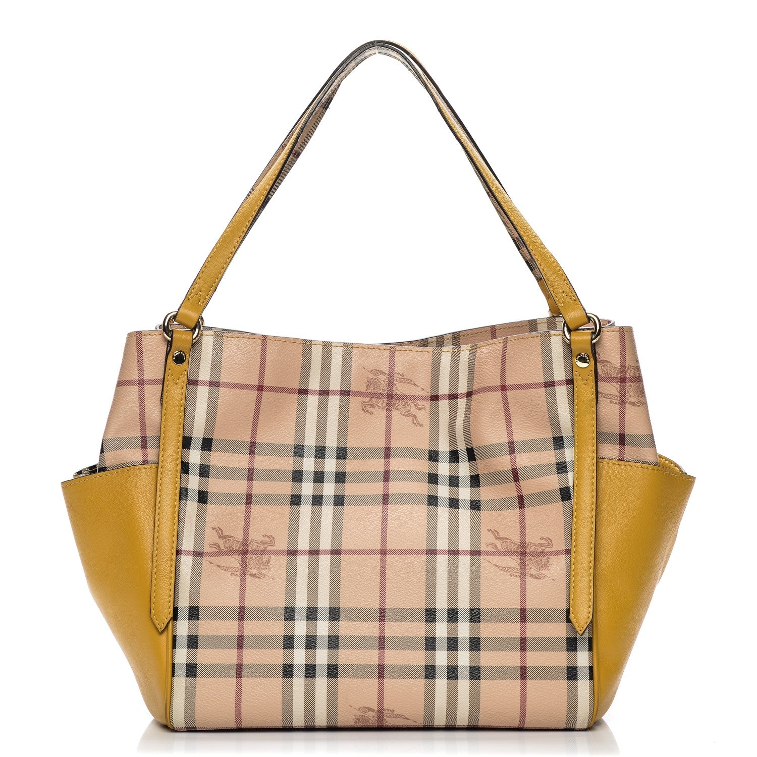 Burberry Haymarket Check Small Canterbury Tote Gold Freesia 8 of 14