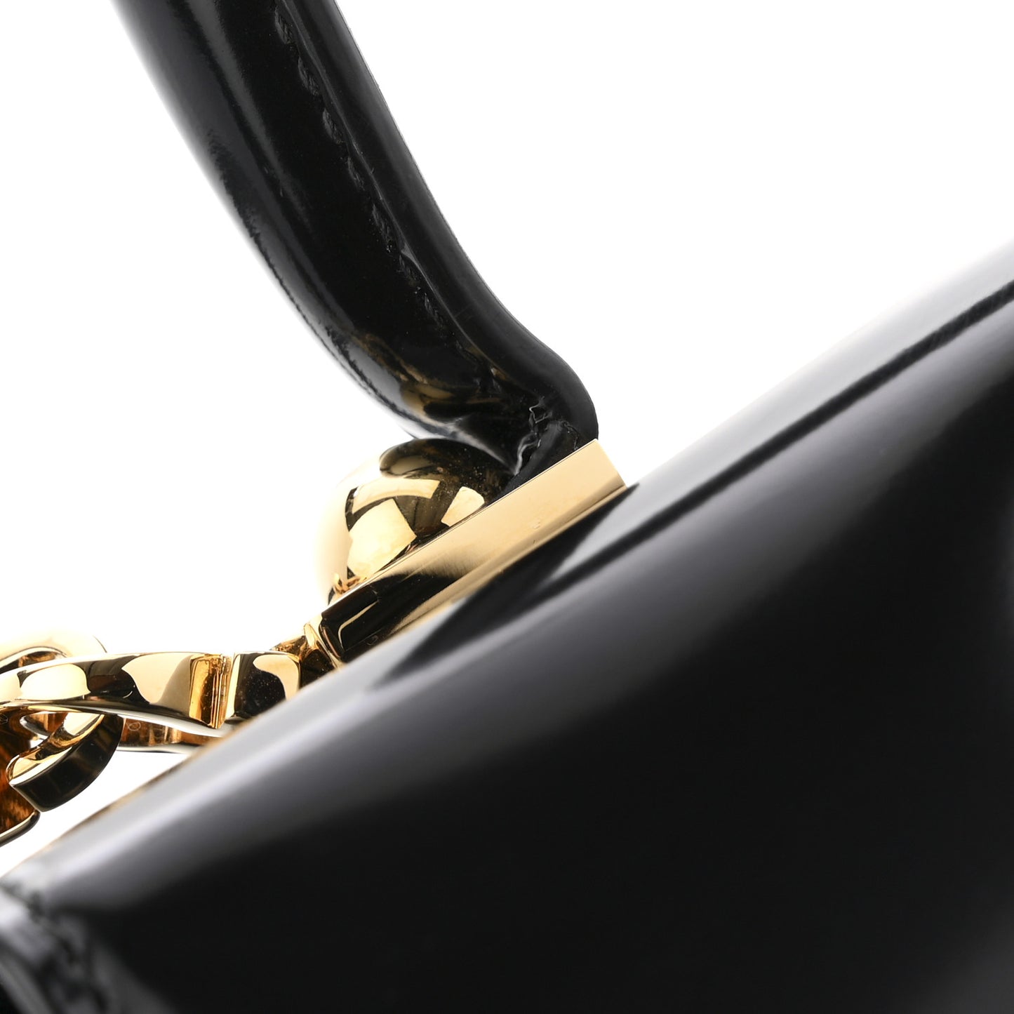 Brushed Off Calfskin Mini Iconic Top Handle Bag Black