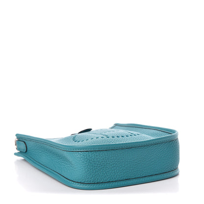 Hermes Taurillon Clemence Amazone Evelyne TPM Turquoise Colvert 4 of 11