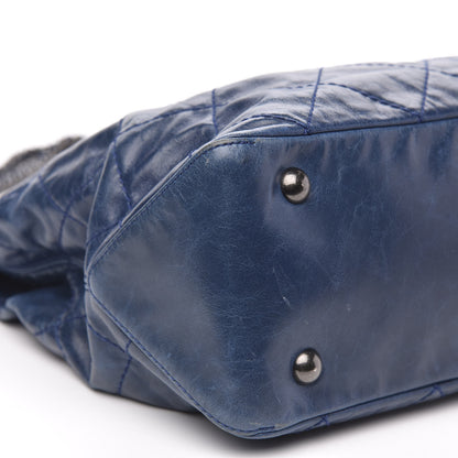 Chanel Aged Calfskin Quilted Coco Supple Hobo Blue 8 of 14