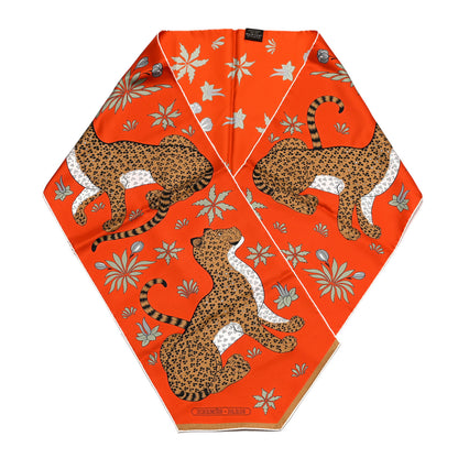 Hermes Silk Les Leopards Muffler Grenadine White Camel 1 of 4