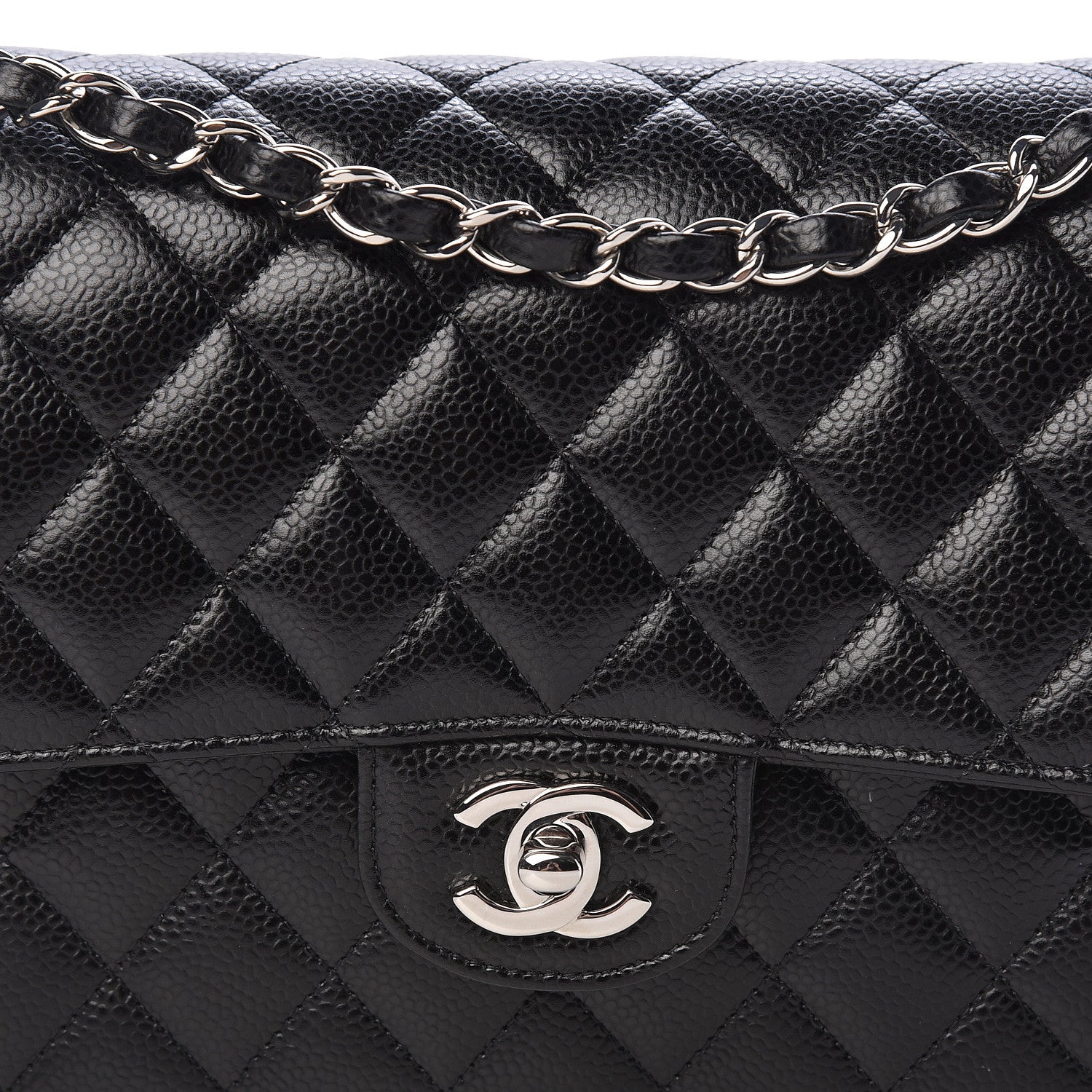 Chanel Caviar Quilted Medium Double Flap Black 8 of 11
