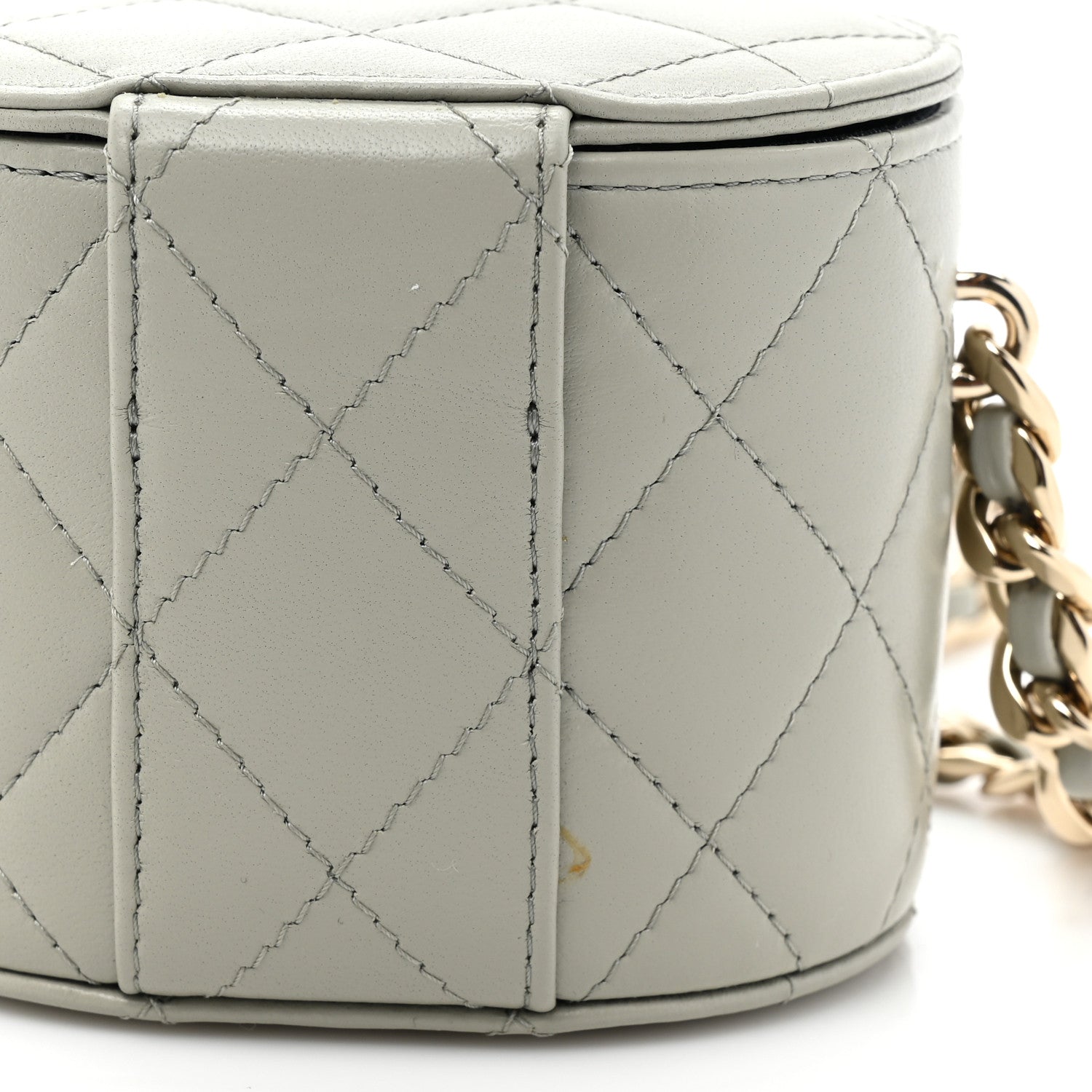 Chanel Lambskin Quilted Mini Vanity Case With Chain Grey 10 of 10