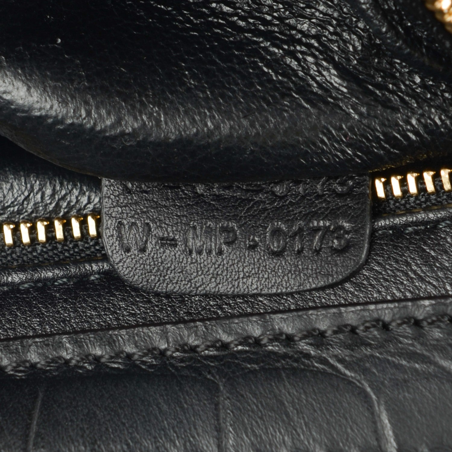 Celine Crocodile Embossed Calfskin Suede Medium Trapeze Black 7 of 10