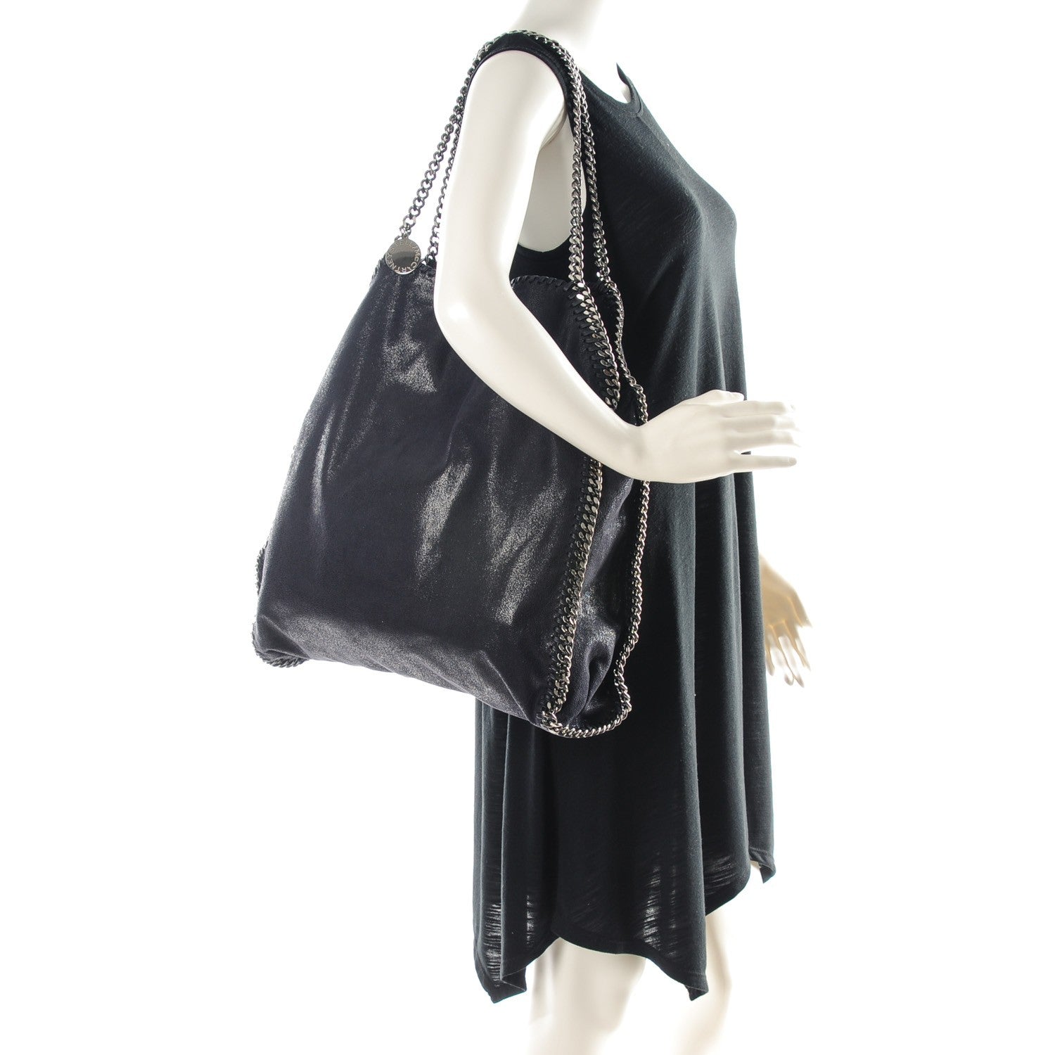 Stella McCartney Shaggy Deer Big Falabella Tote Navy 2 of 12