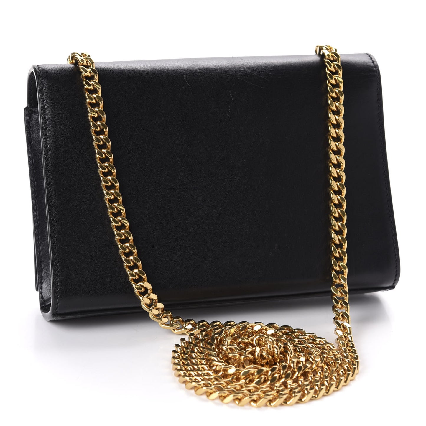 Calfskin Small Classic Monogram Kate Tassel Satchel Black