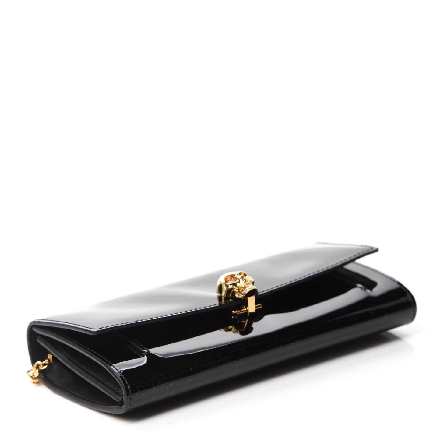 Patent Skull Wallet on Chain Black