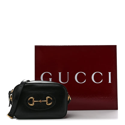 Gucci Calfskin Mini Horsebit 1955 Camera Shoulder Bag  Black 14 of 14