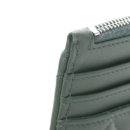 Chanel Lambskin Quilted Zip Card Holder Green 7 of 8