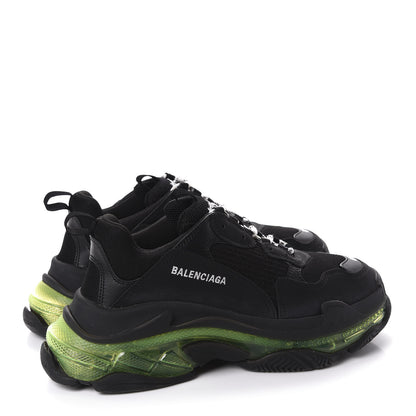 Balenciaga Fabric Mesh Clear Sole Mens Triple S Sneakers 42 Black Yellow Fluo 4 of 8