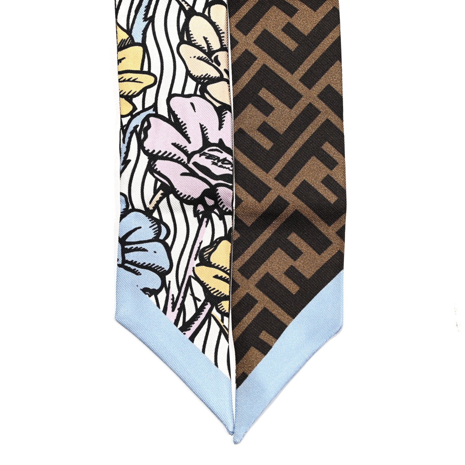 Fendi X JOSHUA VIDES Silk FF Floral Wrappy Scarf Multicolor 2 of 3