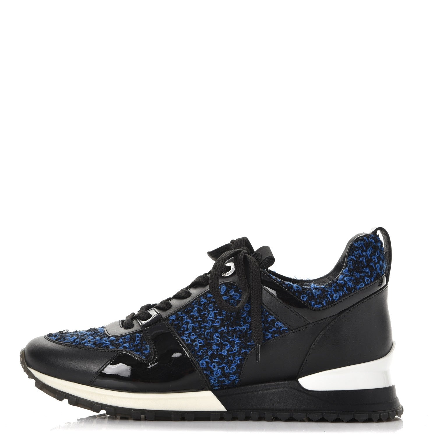 Louis Vuitton Calfskin Tweed Run Away Sneakers 37.5 Blue 1 of 8