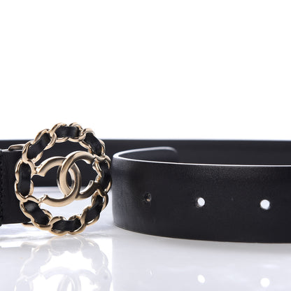 Chanel Calfskin CC Chain Belt 80 32 Black 4 of 5