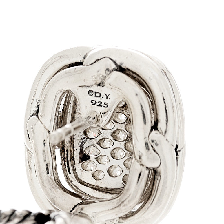 David Yurman Sterling Silver Diamond Labyrinth Pave Earrings 4 of 4