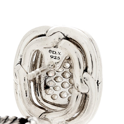 David Yurman Sterling Silver Diamond Labyrinth Pave Earrings 4 of 4