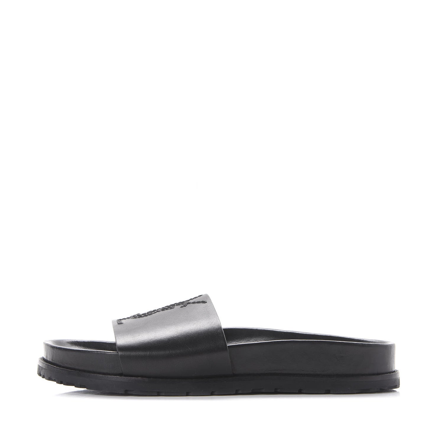 Calfskin Monogram Jimmy Joan Slide Sandals 37 Black