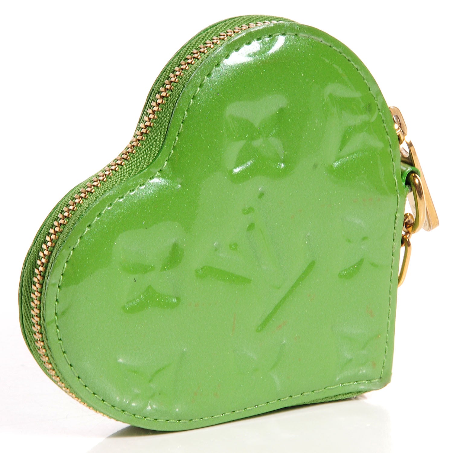 Louis Vuitton Vernis Heart Coin Purse Vert Tonic 3 of 7